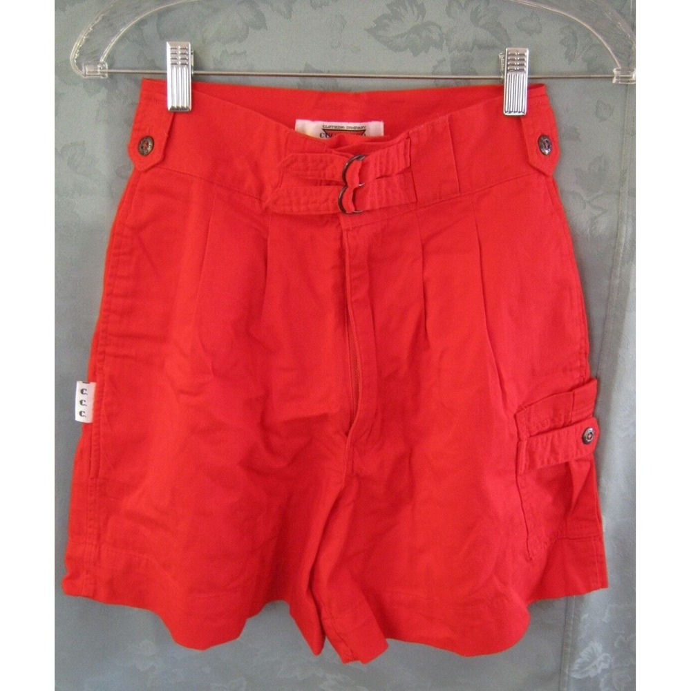 VTG 80's Cucamonga Shorts Women's Juniors Size 5 High Waist Pleated Front Red